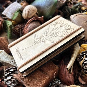 a book sitting on top of a pile of leaves