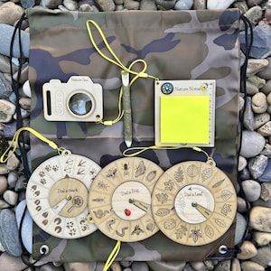 Nature Detective Kit, Outdoor Exploration Set, Camo Backpack, Magnifier, Note Pad