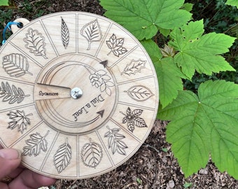Leaf Dial, Leaf identification for tree and nature lovers, personalised teachers gift, forest school leaving gift,