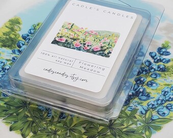 Flowering Meadow Wax Melt – Lavender Floral Soy Wax Cubes, Calming Home Fragrance, Handmade Gift for Her or Spa Decor