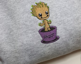 Little Groot Sweatshirt, crewneck sweatshirt, birthday Sweatshirt, embroidered Sweatshirt, Unisex adult/children, Christmas gift