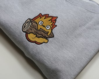 Embroidered Fire Sweatshirt, Unisex Adult/Children's Sweatshirt
