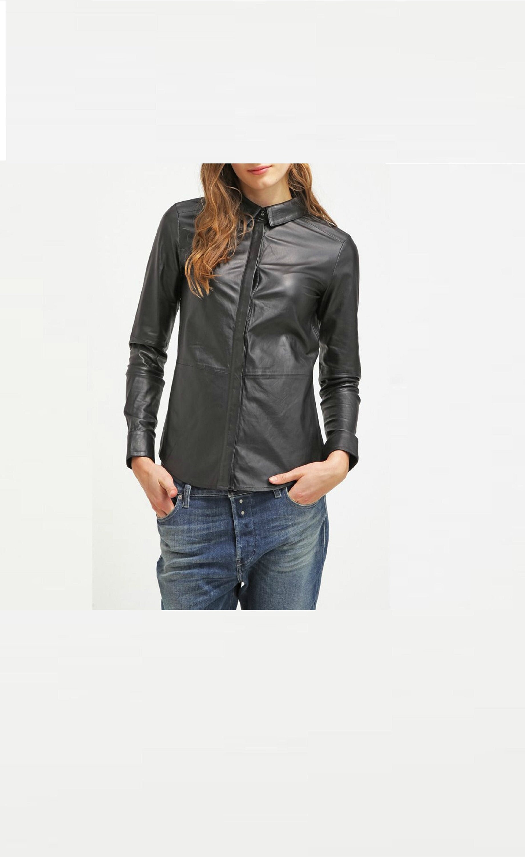 Leather Blouse Etsy Singapore
