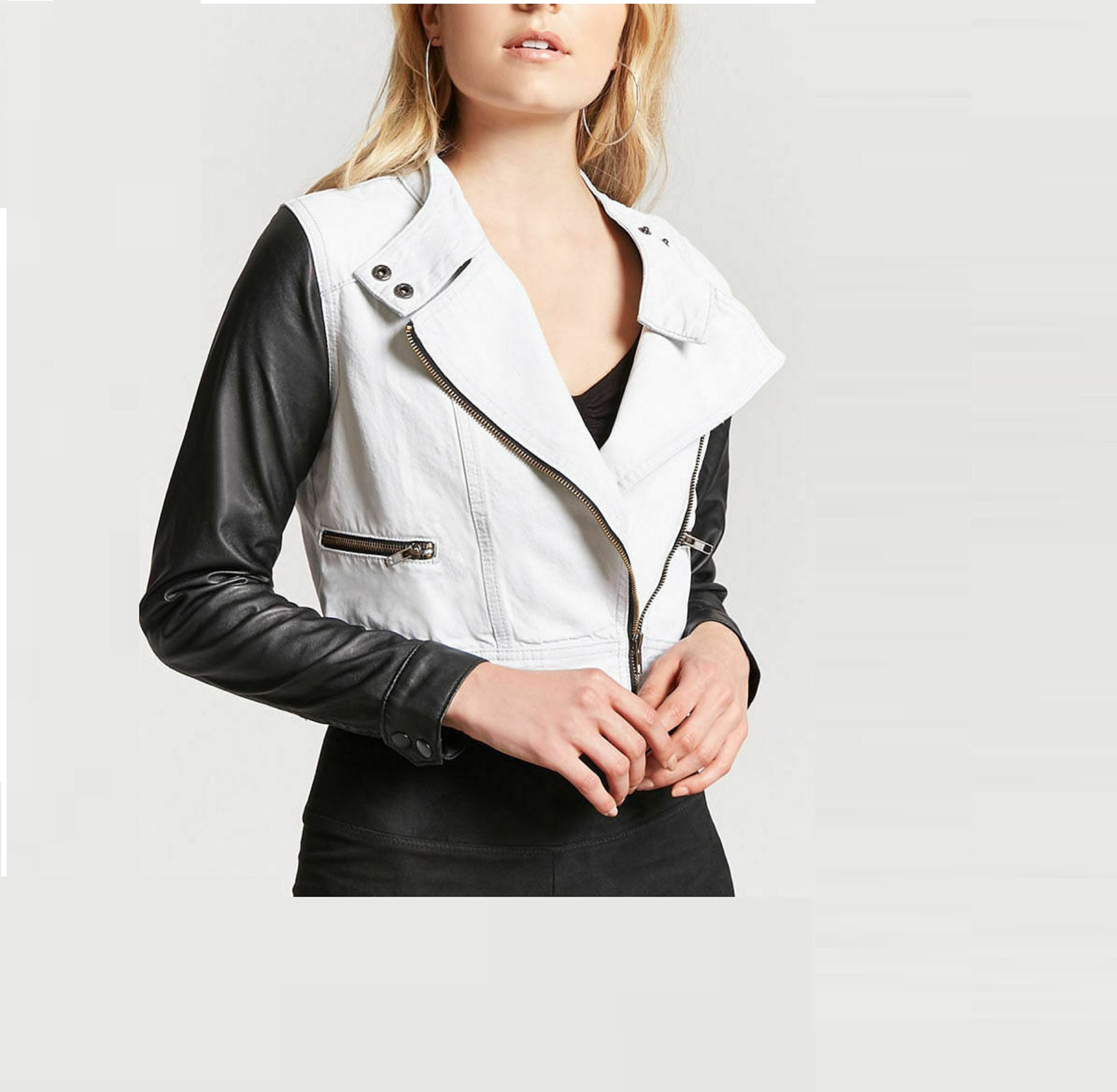 White leather store jacket ladies