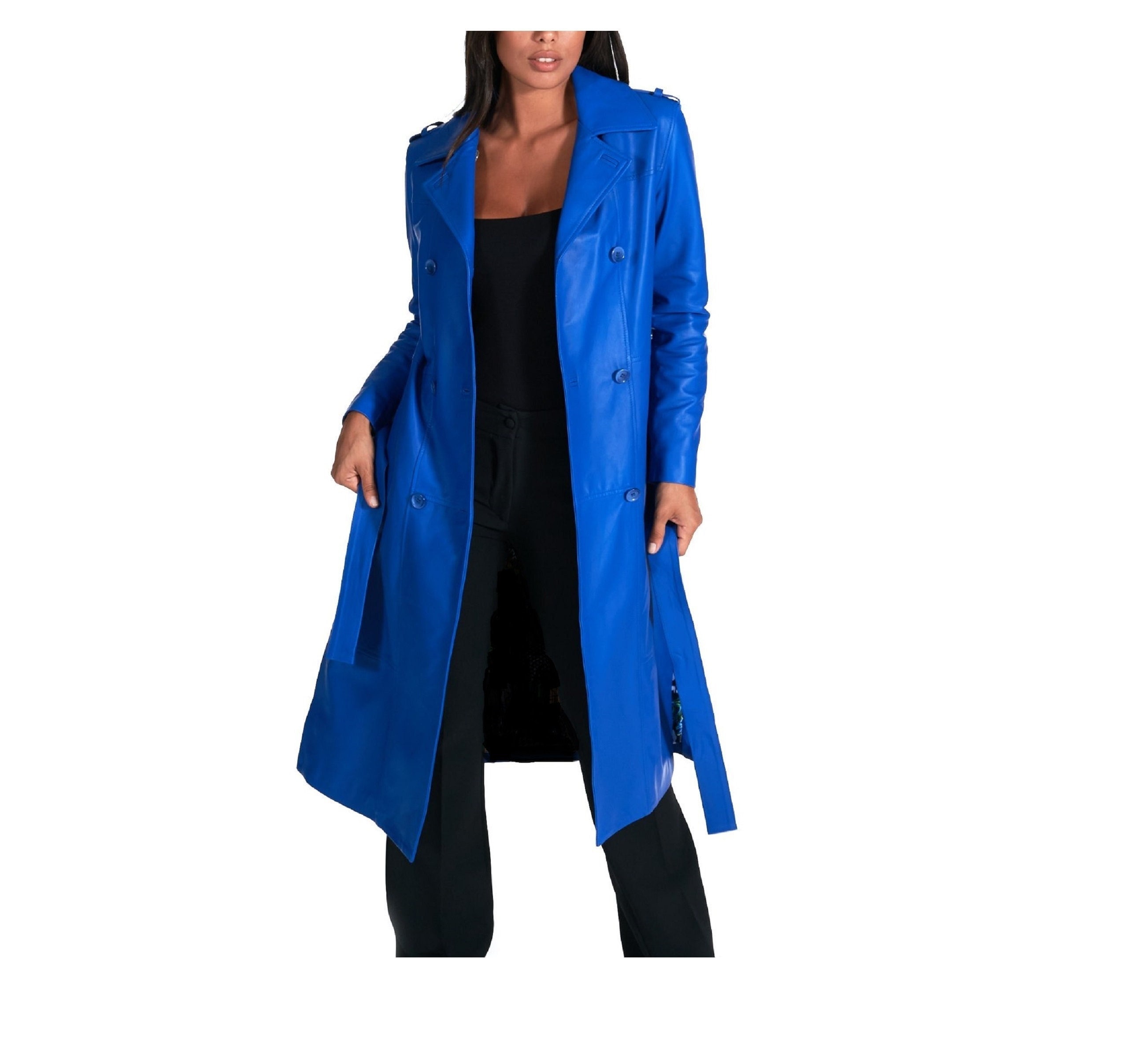 Cobalt blue deals trench coat