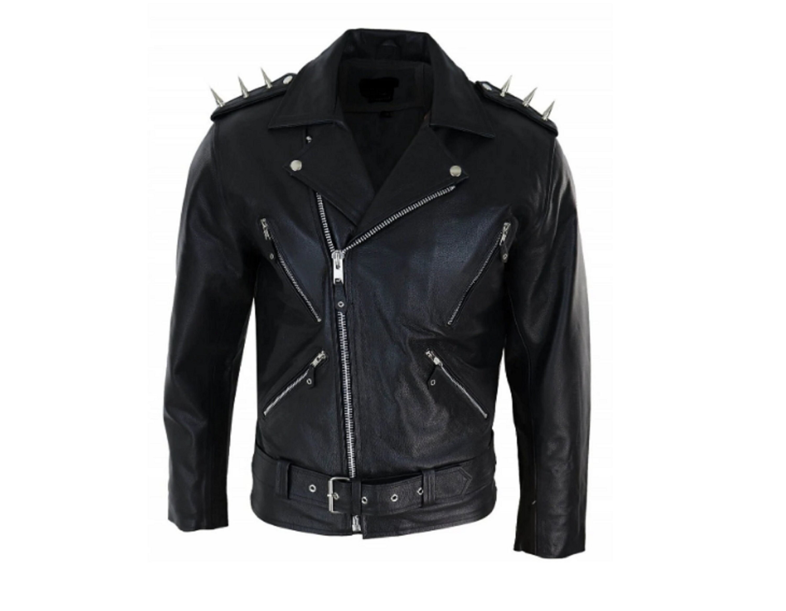 MENS VINTAGE RED DEVILS LEATHER JACKET BLACK BIKER Leather jacket men, Jackets, Black motorcycle jacket