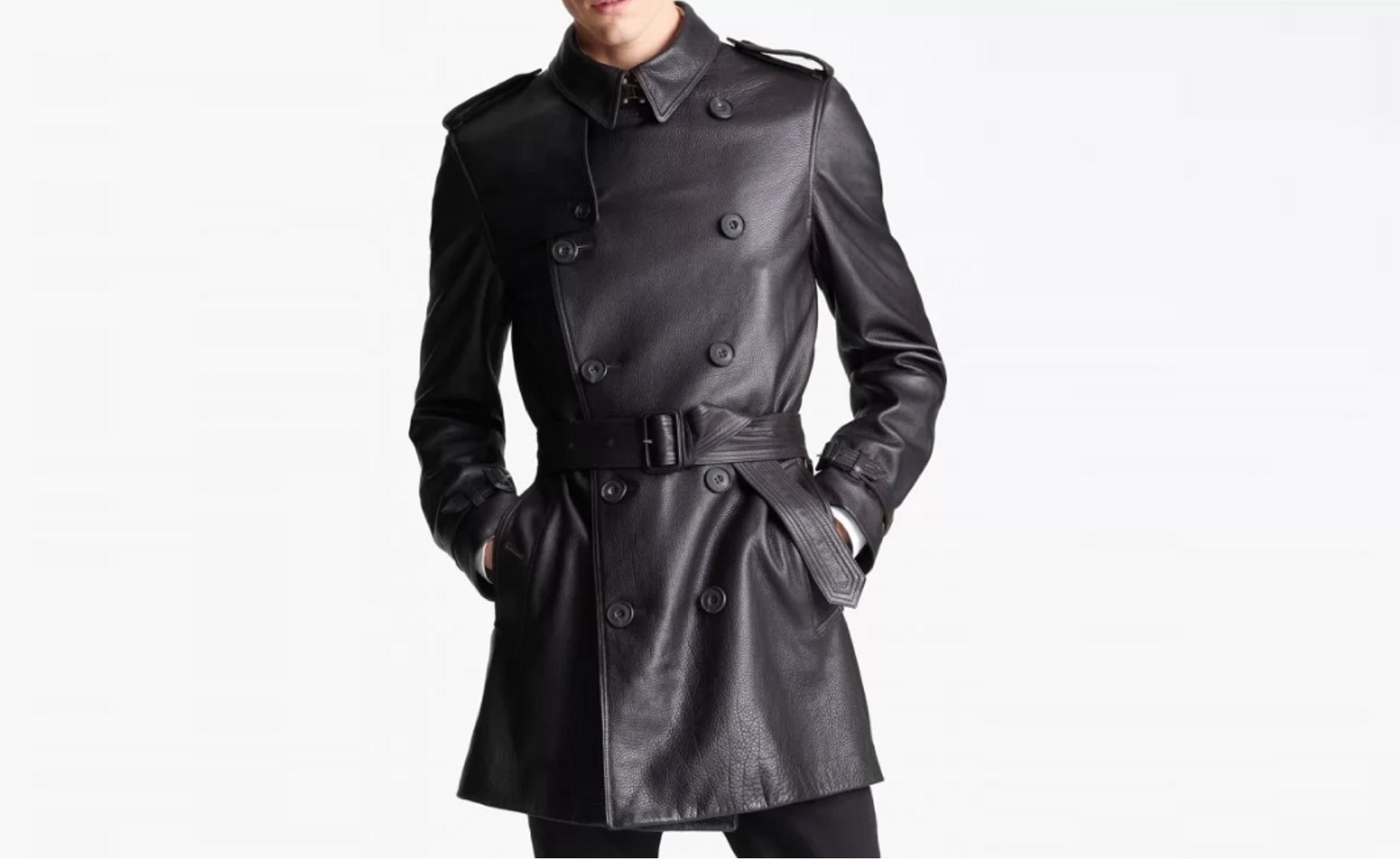 Mens Leather Business Coat Genuine Cow Leather Winters Coat - Etsy UK