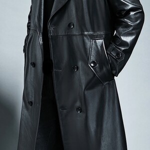 Men Handmade Genuine Cow Leather Trench Coat Winters Long Coat - Etsy UK