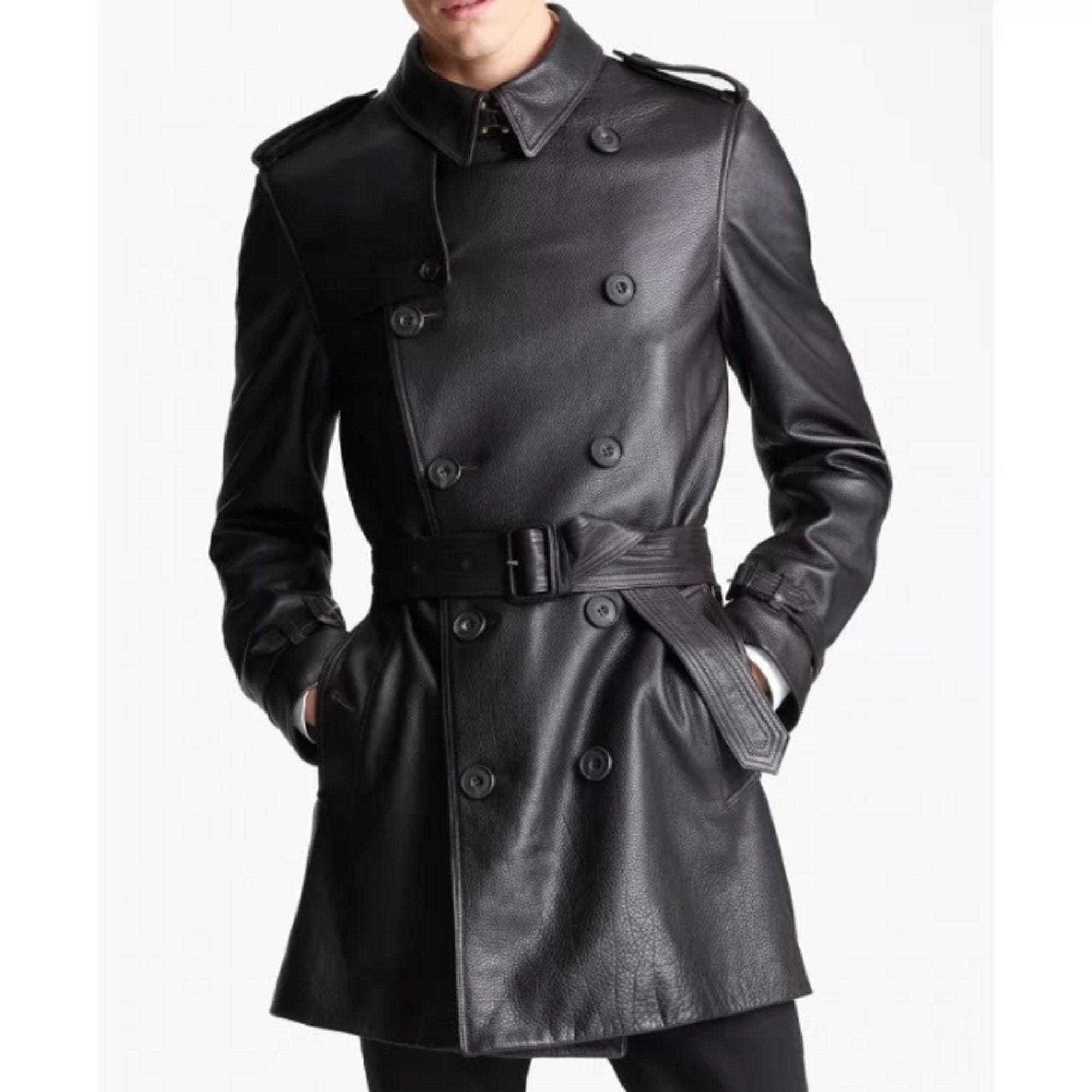 Mens Leather Business Coat Genuine Cow Leather Winters Coat - Etsy UK