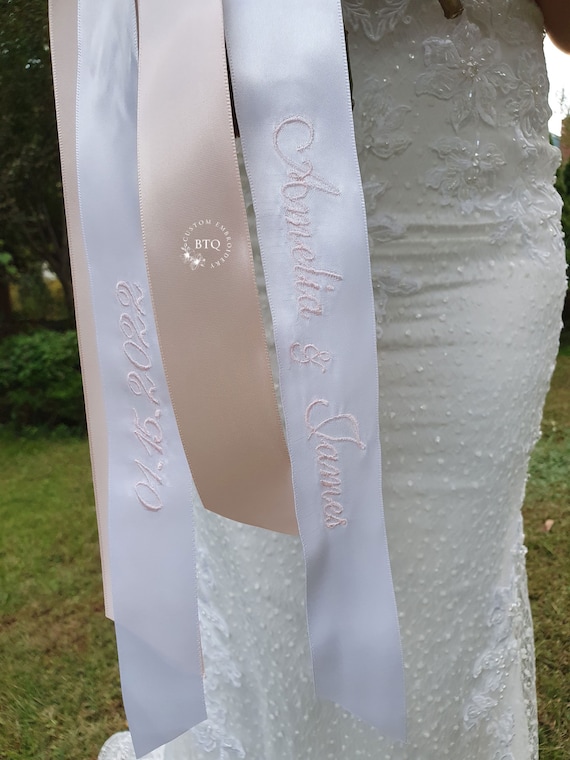 Personalized embroidered ribbon top