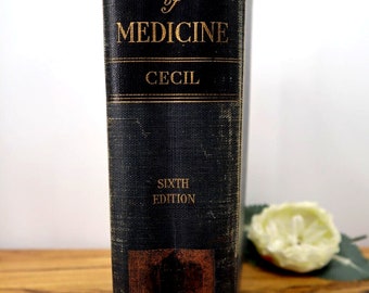 Vintage 1943 Libro de texto de medicina Sexta edición WB Saunders Company Copia naval