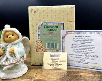 1996 Enesco Cherished Teddies Angela "Peace on Earth and Mercy Mild" with Box