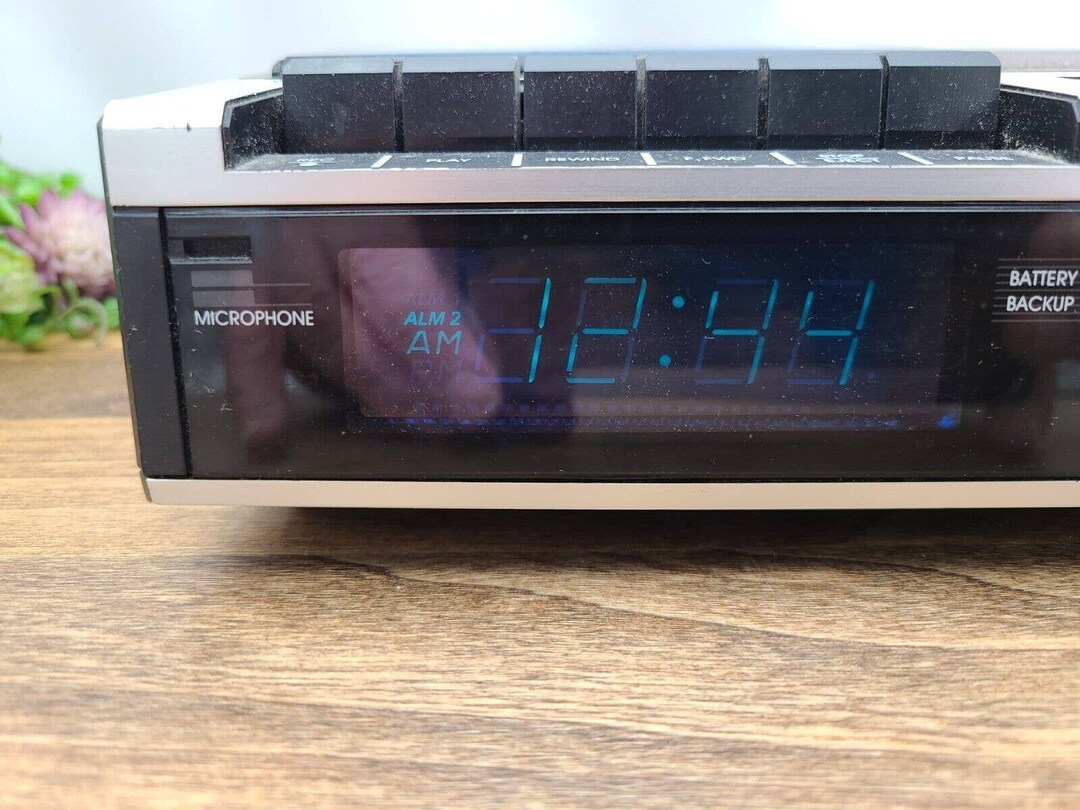 GE FM AM Clock Radio Cassette Recorder Model 7 4956B Tested Etsy