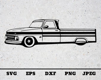 Lowrider Pick up SVG Cut files for Cricut Silhouette Vector images EPS Instant download Car DXF Clipart