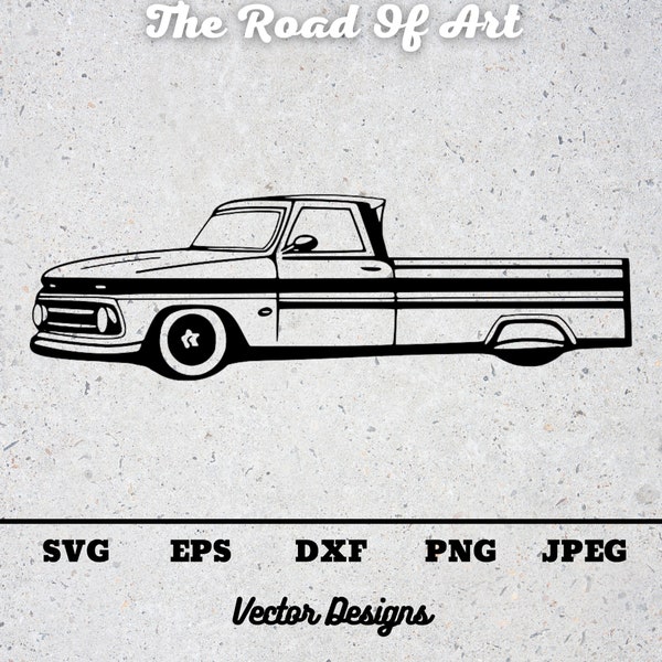 Lowrider Pick up SVG Cut files for Cricut Silhouette Vector images EPS Instant download Car DXF Clipart