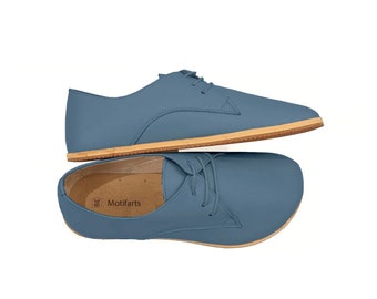 Handmade Leather Barefoot Shoes: Women's Zero Drop Oxford Shoes