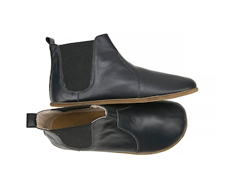 Men's Handmade Leather Barefoot Chelsea Boots: Zero Drop Ankle Boots