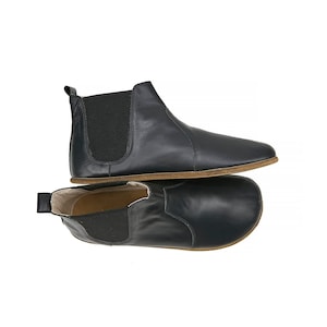 Dames Barefoot Black Chelsea Boots - Moderne handgemaakte enkellaarsjes - Zero Drop lederen laarzen - Cadeau voor haar