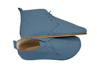 Women's Barefoot Leather Ankle Boots: Wide Toe, Handmade Oxford Shoes
