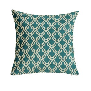 Blue Velvet Cushion Cover / Silk Ikat Throw Pillow / 19 Inches Blue Square Cushion / Decorative Pillow Cover / Handwoven Living Room Decor