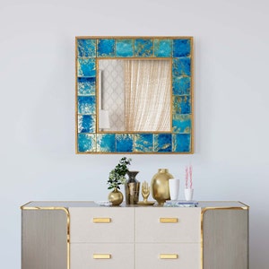 Handmade Tile Turkish Mirror - Stone Framed Mirror - Wall Hanging Decor - Home Decor - Bohemian Mirror - Exclusive Mirror