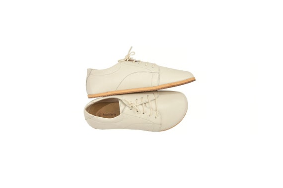 Men s Handmade Barefoot Cream Leather Sneakers Daily Wear Comfy Sneakers Wide Toe Box Sneakers Zero Drop Rubber Sole Sneakers Etsy Canada