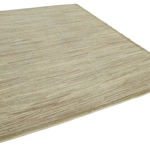 8x10 Flatweave Tejido a mano Beige Kilim Alfombra de área grande - Modern Anatolian Decorative Home Decor Wool Kilim - Alfombra de sala de estar contemporánea