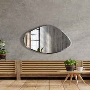 Assymmetric 23 Inches Decorative Mirror  - Home Decor Wall Hanging Mirror - Modern Style Wall Decor Mirror