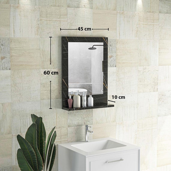 Sonata Rectangular Wall Decor Mirror Bathroom Mirror With Shelf