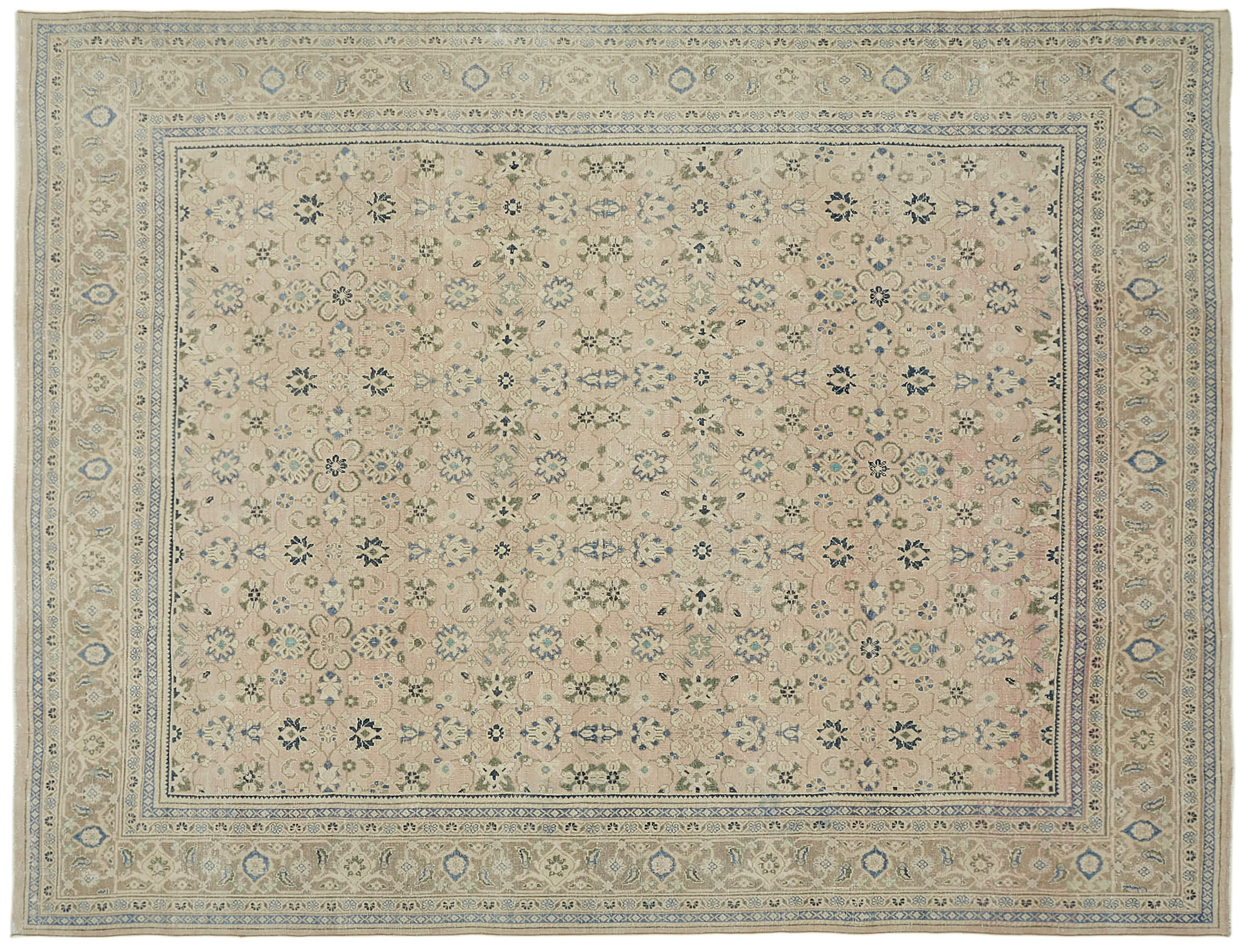 10x13 Beige Großer Teppich - Vintage Oversize Home Decor Teppich - Handgemachter türkischer Orientteppich - Antiker Wohnzimmer Teppich - Esszimmer Teppich