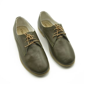 Zapatos Oxford de cuero turco hechos a mano: zapatos de viaje yemeníes verdes