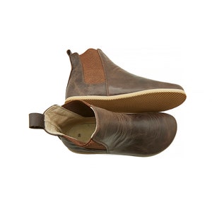 Herren Handgefertigte Barfuß Braun Leder Schnürstiefel - Bequeme Stiefel
