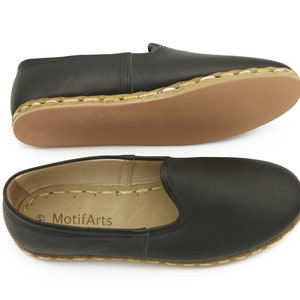 Zapatos mocasines de color negro para hombre, zapatos de cuero genuino hechos a mano, zapatos sin cordones cómodos, zapatos de viaje, zapatos de suela cero, zapatos orgánicos