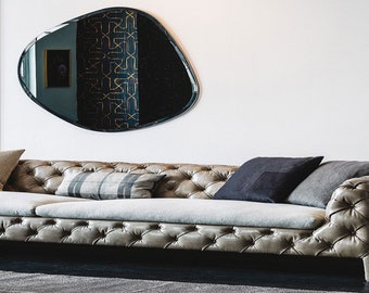 Asymmetrisk väggspegel i glas - Modern heminredning (23 tum)