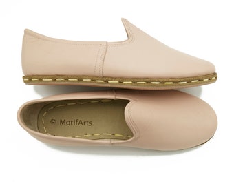 Handmade Leather Loafer Shoes: Women's Comfy Slip-Ons