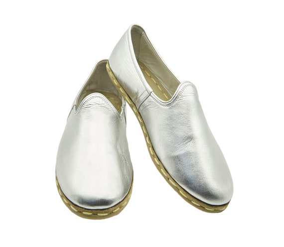 Handmade Barefoot Silver Color Shoes Turkish Comfy Slip-ons - Etsy