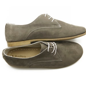 Suede Gray Oxford Shoes - Barefoot Tie Shoes - Vintage Shoes - Yemeni Traditional Shoes -  Handmade Shoes - Travel Shoes - Women&#39;s Shoes