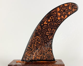 Surfboard Fin, Hammerhead Shark, Hand Painted Reproduction