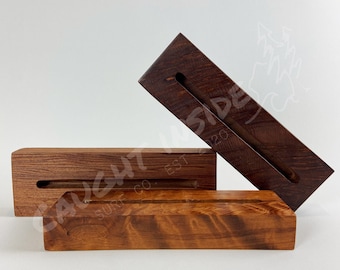 Surfboard Fin Base, Reclaimed Redwood or Stained Wood
