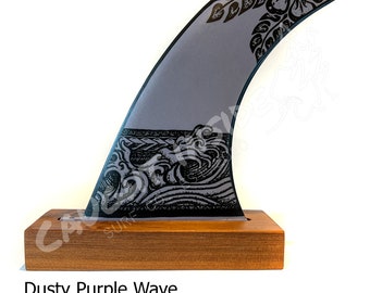 Surfboard Fin, Hawaiian Wave, Hokusai, Hand Painted Reproduction