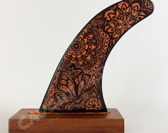 Surfboard Fin, Butterfly, Hand Painted Reproduction