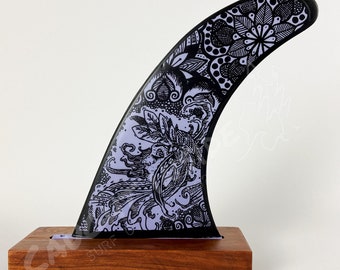 Surfboard Fin, Hawaiian Girl, Hand Painted Reproduction