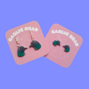Pigeon - Stud Dangle Earrings - Single Pair - Hand Drawn - Personalised Gift - Birthday Christmas Gift