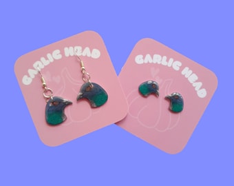 Pigeon Earrings | Hand Drawn Stud or Dangle Earrings | Bird Jewellery | Pigeon Lover Gift | Unique Handmade Wildlife Earrings