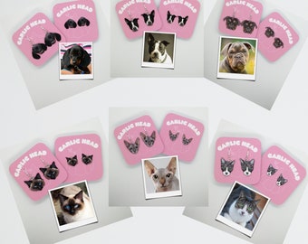 Custom Pet Earrings - Stud or Dangle Earring - 1 Pair - Hand Drawn - Personalised Gift - Birthday Christmas Gift - Dog Cat Hamster