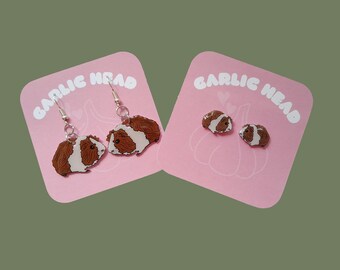 Guinea Pig - Stud Dangle Earrings - Single Pair - Hand Drawn - Personalised Gift - Birthday Christmas Gift