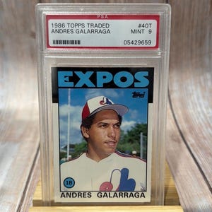 1986 Topps Traded Andres Galarraga #40T PSA Mint 9 Baseball Card Item #ME316
