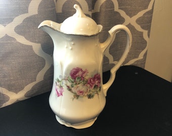Cafetière/théière vintage à motif floral