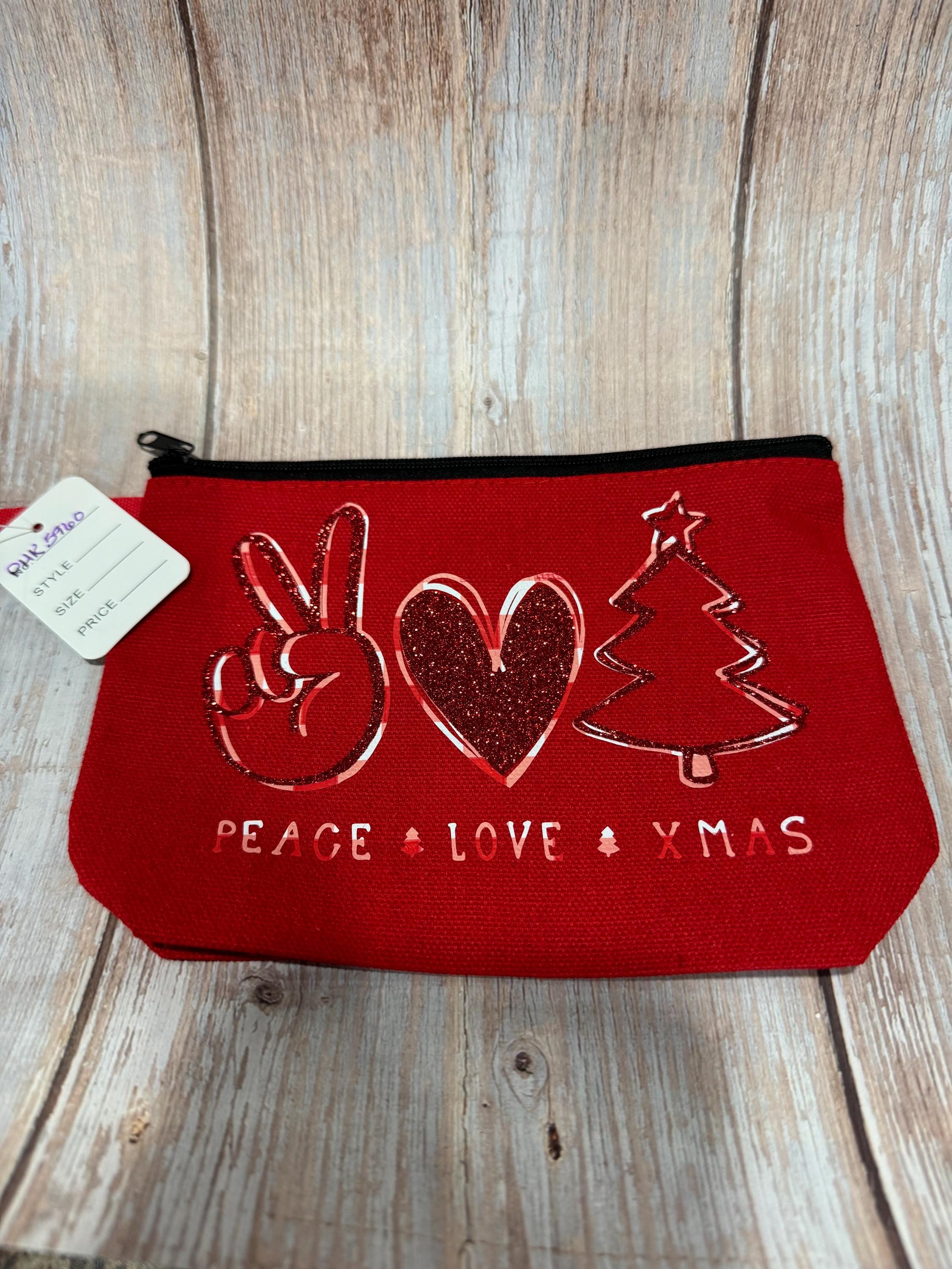 NEW 7 1/2”x5” Red Canvas Zippered Holoday Pouch Item NEW 7 1/2”x5” Red Canvas Zippered Holoday Pouch Item