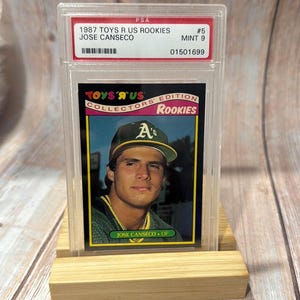 1987 Toys R Us Rookies Jose Canseco #5 PSA Mint 9 Baseball Trading Card Item #ME545
